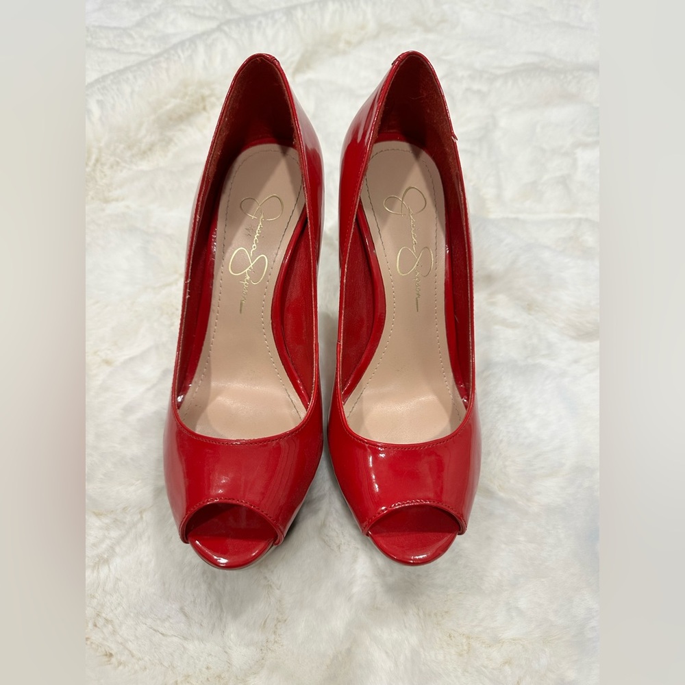 Jessica Simpson Red Peep Toe Heels